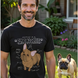 Camiseta Anatomia de um Frenchie - Bulldog Francês Hilário