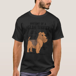 Camiseta Anatomia de um galês Terrier Cachorro Cachorro Cac