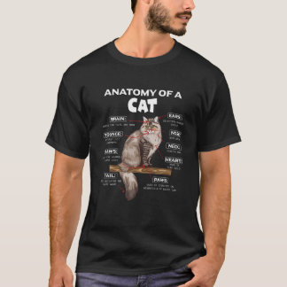 Camiseta Anatomia De Um Gato Engraçado Gato Maine Coon Gato