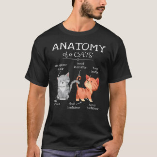 Camiseta Anatomia De Um Gato Engraçado Mãe Gatinho Gatinho