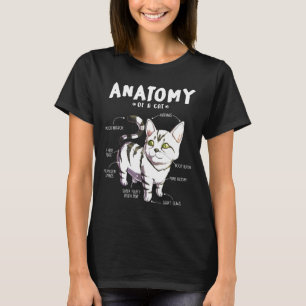 Camiseta Anatomia De Um Gato Gato Gato Gato De Pet Tee