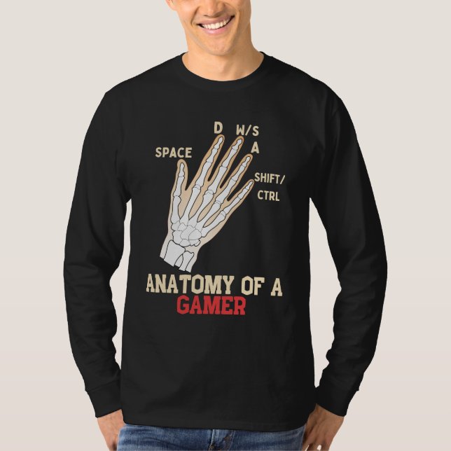 Camiseta Anatomia de um jogador de Videos games (Frente)