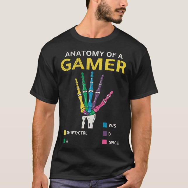 Camiseta Anatomia de um jogador de Videos games (Frente)