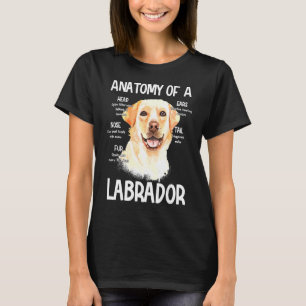Camiseta Anatomia De Um Labrador Para O Ruído Da Cabeça De