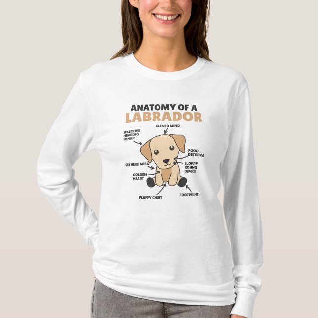 Camiseta Anatomia De Um Labrador Retriever Cães Doce (Frente)
