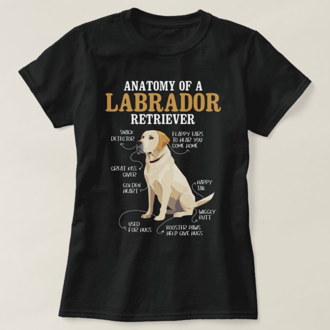 Camiseta Anatomia De Um Labrador Retriever Puppy Proprietár (Frente do Design)