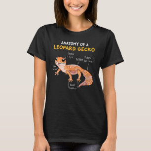 Camiseta Anatomia de um Leopardo Gecko Gecko Mãe Pai Réptil