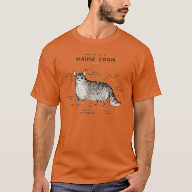 Camiseta Anatomia de um Maine Coon (Frente)