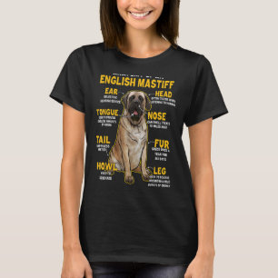 Camiseta Anatomia De Um Mastiff Inglês Para Cão
