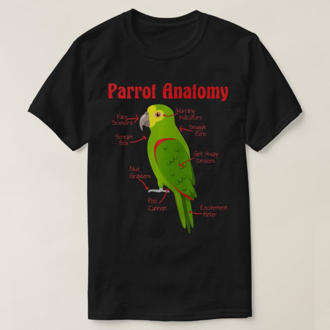 Camiseta Anatomia de um papagaio (Frente do Design)
