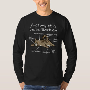 Camiseta Anatomia De Um Pet De Gato De Ar Curto Exótico