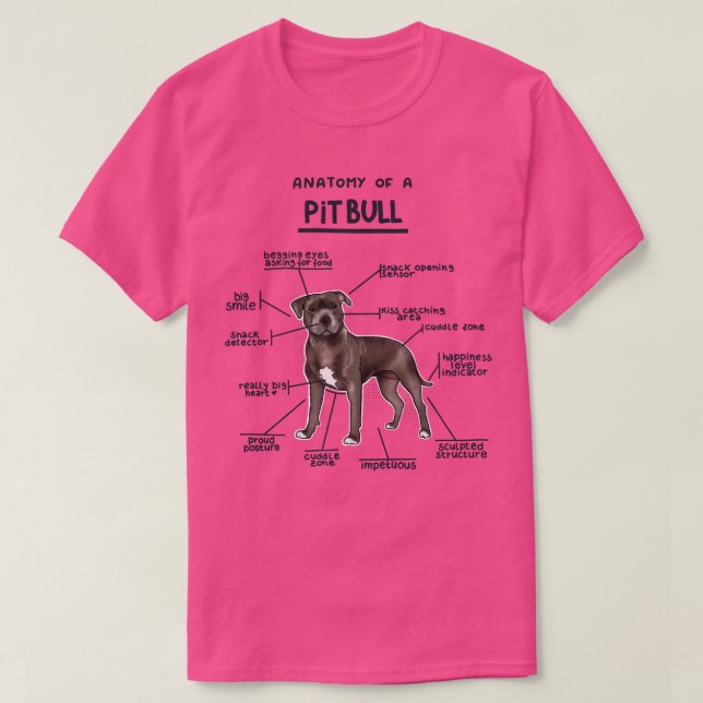Camiseta Anatomia de um PitBull 2 (Frente do Design)