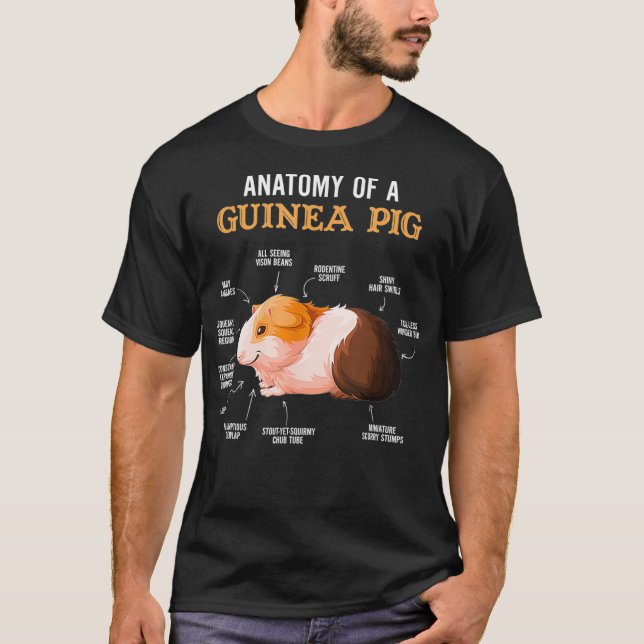 Camiseta Anatomia De Um Porco-Suíno-Guiné  (Frente)