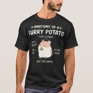 Camiseta Anatomia De Um Porte De Batata-Batata-Porco Presen