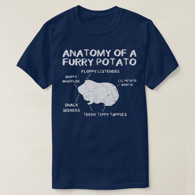 Camiseta Anatomia De Um Porte De Porco Engraçado Da Guiné G (Frente do Design)