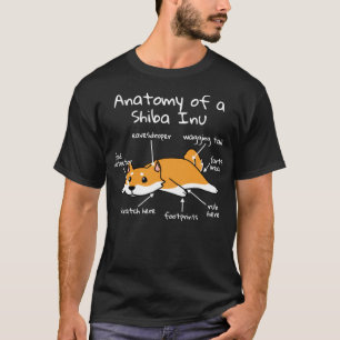 Camiseta Anatomia De Um Presente De Cão Engraçado Shiba Inu