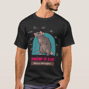 Camiseta Anatomia De Um Rato Rato Rato Norvegioso T-Shirt