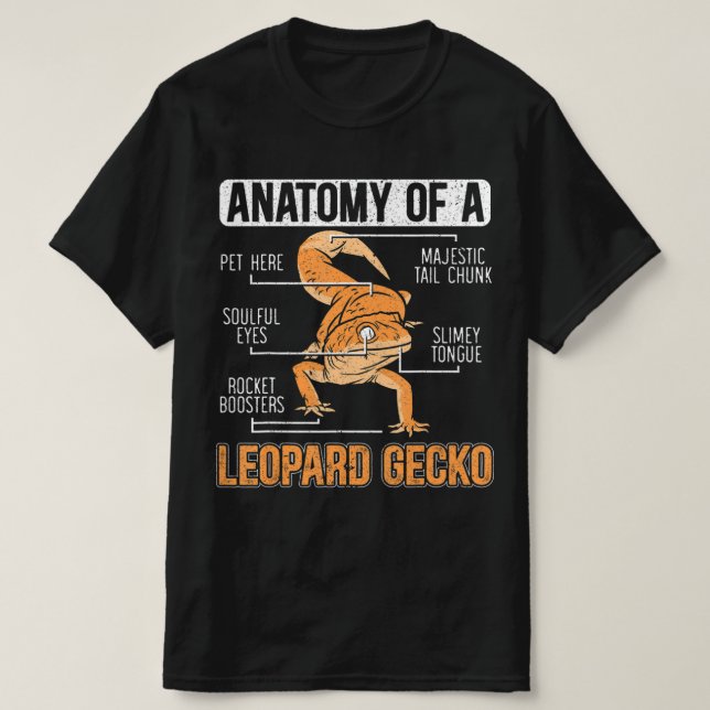 Camiseta Anatomia De Um Rep Animal Lizard Do Lover Gecko Le (Frente do Design)