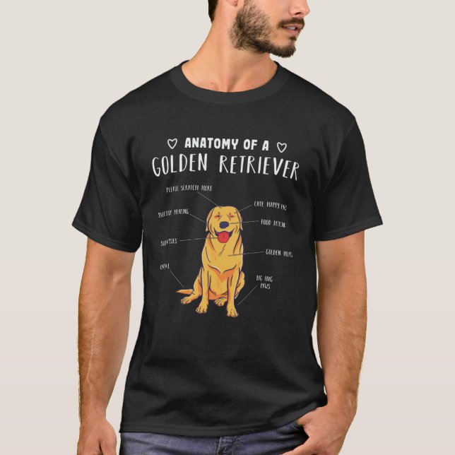 Camiseta Anatomia de um Retriever Dourado (Frente)