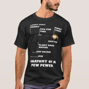 Camiseta Anatomia de um segundo Pew Engraçado Emenda Gun Lo