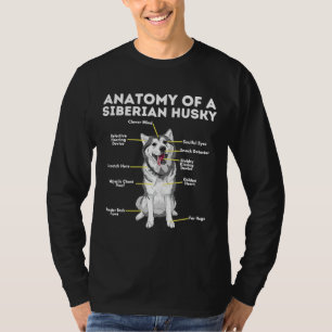 Camiseta Anatomia De Um Sibe Siberiano Husky Engraçado