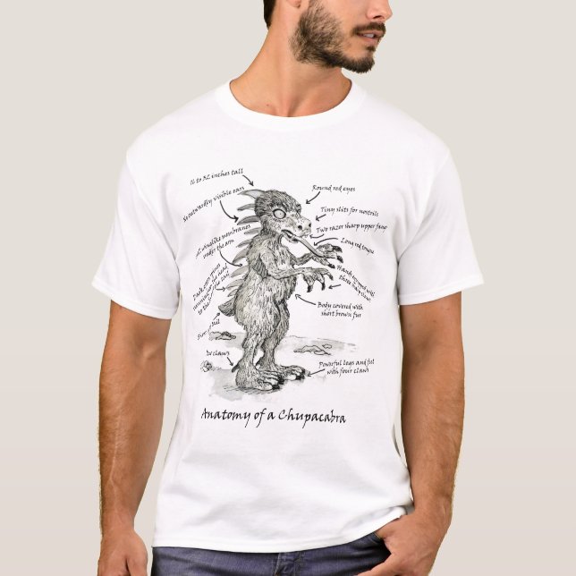 Camiseta Anatomia de um t-shirt do Chupacabra (Frente)