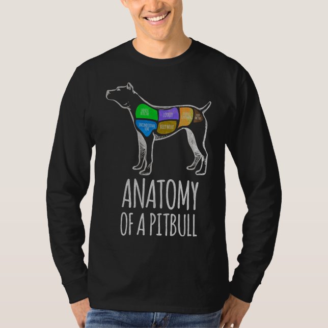 Camiseta Anatomia De Um Touro Engraçado Para Pistas De Cães (Frente)