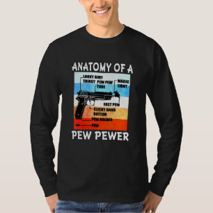 Camiseta Anatomia De Uma Arma De Arma De Arma De Pew Pewer
