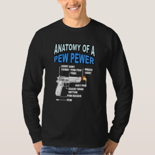 Camiseta Anatomia De Uma Arma De Arma De Arma De Pew Pewer