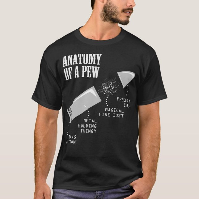 Camiseta Anatomia De Uma Arma De Arma Engraçada Para (Frente)