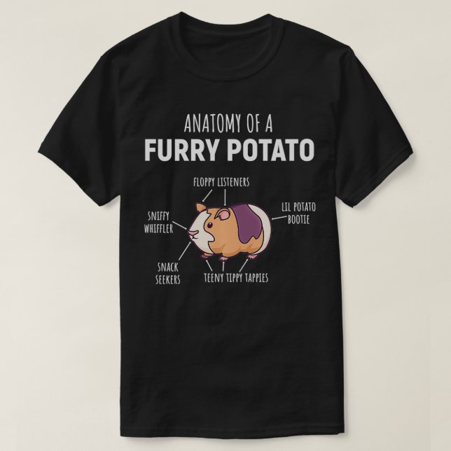 Camiseta Anatomia De Uma Batata De Batata-Batata-Batata-Por (Frente do Design)