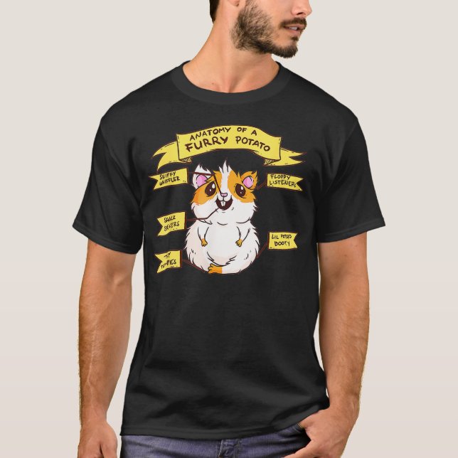 Camiseta Anatomia De Uma Batata Furiosa Guiné Pig Lover G (Frente)