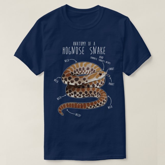 Camiseta Anatomia de uma Cobra Hognose (Frente do Design)