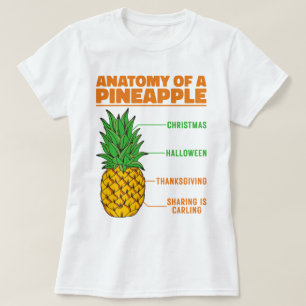 Camiseta Anatomia De Uma Família De Feriados De Abacaxi Leg
