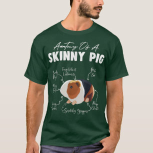Camiseta Anatomia De Uma Guiné Magra Porco Animais Engraçad