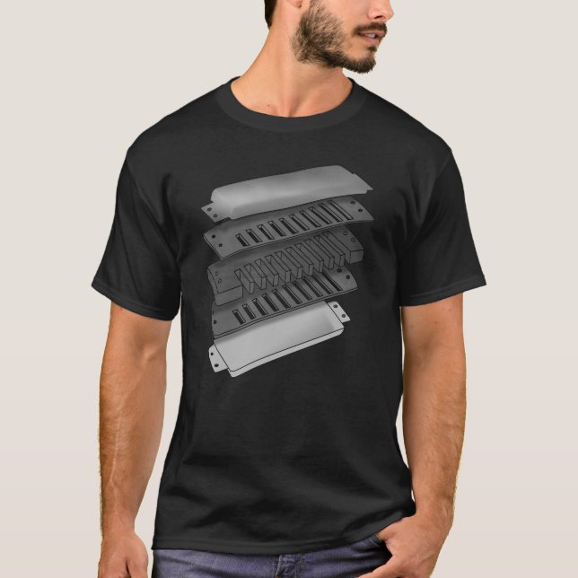 Camiseta Anatomia de uma harpa dos azuis (Frente)