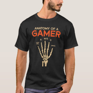 Camiseta Anatomia De Uma Mão De Esqueleto Gamer Divertida P