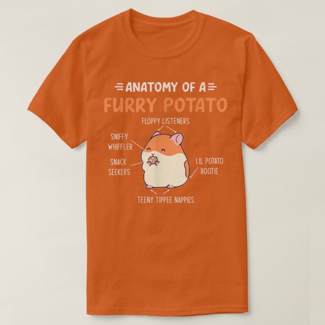 Camiseta Anatomia De Uma Pata De Batata De Porco (Frente do Design)