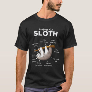Camiseta Anatomia de uma Preguiça Fofa Sarcástica Amante de