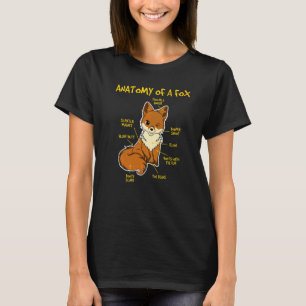 Camiseta Anatomia De Uma Raposa Fofa Animal Peludo