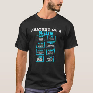 Camiseta Anatomia de uma Sheltie Gifs para Dog Sheltie Mãe