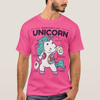 Camiseta Anatomia de Unicórnio Cute Unicórnio para Crianças