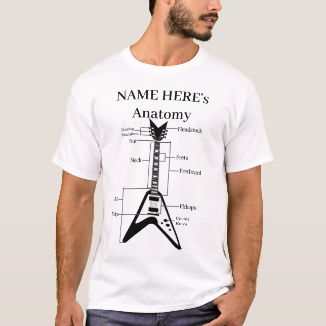 Camiseta Anatomia De Violão E Anatomia De Violão (Frente)