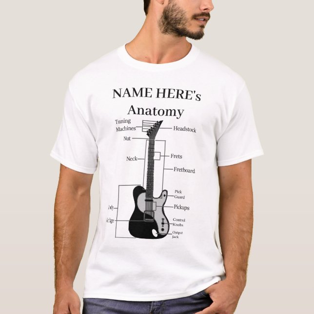 Camiseta Anatomia De Violão E Anatomia De Violão (Frente)