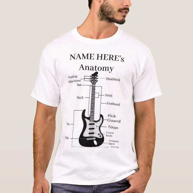 Camiseta Anatomia De Violão E Anatomia De Violão (Frente)
