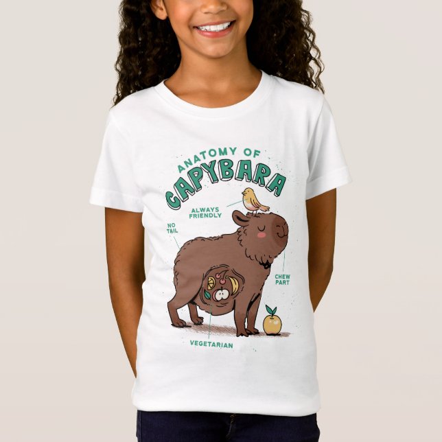 Camiseta Anatomia Divertida de Capivara  (Frente)