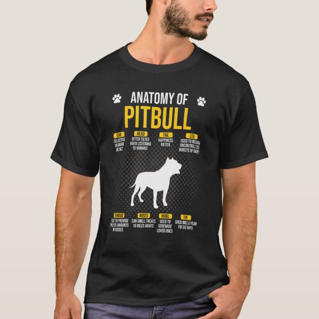 Camiseta Anatomia do Amante do Cão Pitbull (Frente)