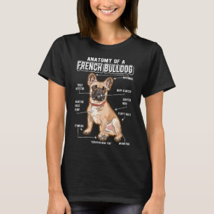 Camiseta Anatomia do Buldogue Francês Cão Engraçado