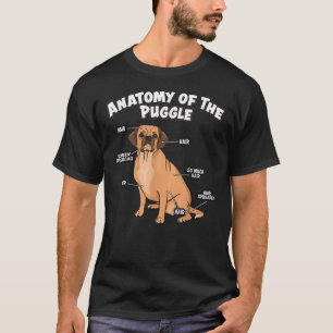 Camiseta Anatomia do Cachorro Engraçado Puggle Pug Beagle 