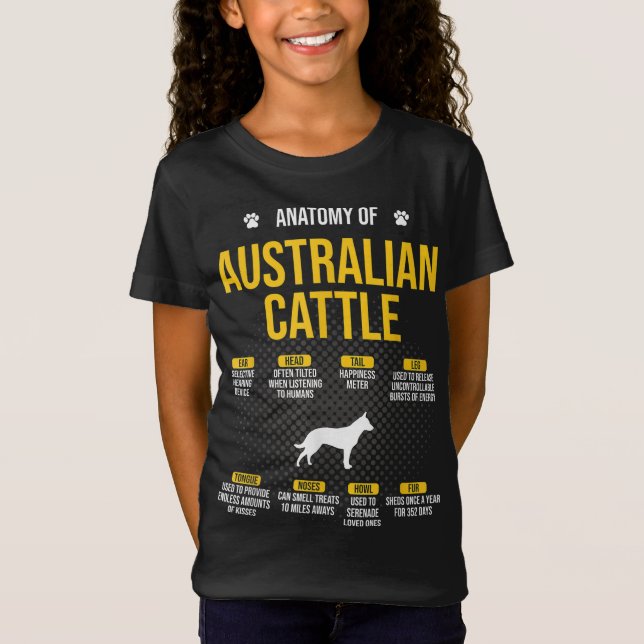 Camiseta Anatomia Do Cão Australiano (Frente)